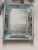 Italian Venetian Rectangular Light-Blue Floreal Hand-Carving Mirror in Murano Glass Style For Sale - Image 3 of 8