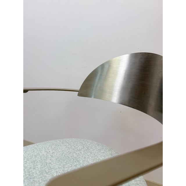 Late 20th Century Elite Modernist Stainless Steel Dining Accent Chair Upholstered Seat For Sale - Image 9 of 10