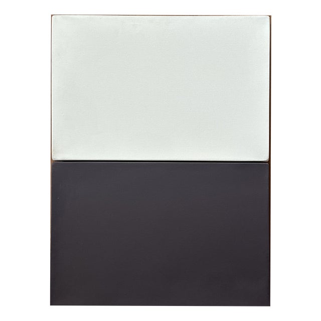 Monochrome Color-Field Painting by Rolf Hans, Two Small Things in Contrast, 1976, Acrylic on Canvas For Sale