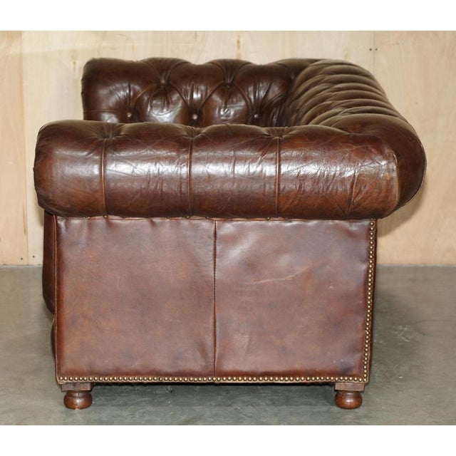 Vintage Heritage Chesterfield Sofa in Brown Leather from Halo For Sale - Image 18 of 18