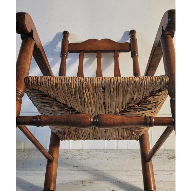 Textile 19Thc Banister Back Child;s Chair From New England For Sale - Image 7 of 9