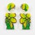 Contemporary Flower Power Yellow and Green Lucite Dangle Pair of Pierced Earrings For Sale - Image 3 of 5