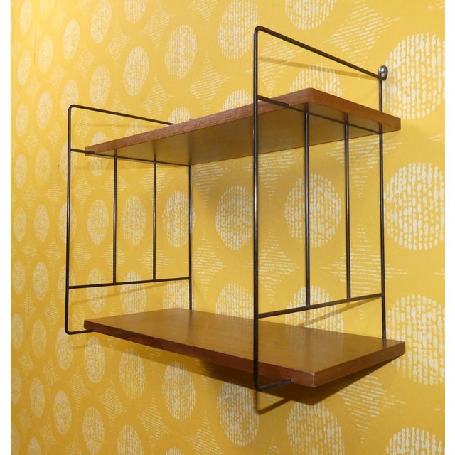 Mid-Century Modern Small Hanging String Shelf in Walnut, 1960s For Sale - Image 3 of 11