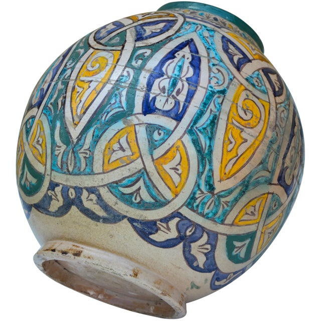 Early 20th Century Polychrome Vase W/ Moorish Motif For Sale - Image 5 of 9