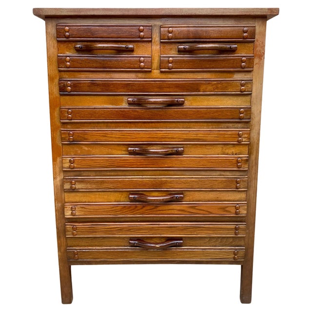 20th Century Spanish Tuscan Sifonier with Six Drawers in Carved Pine, 1950s For Sale - Image 9 of 18