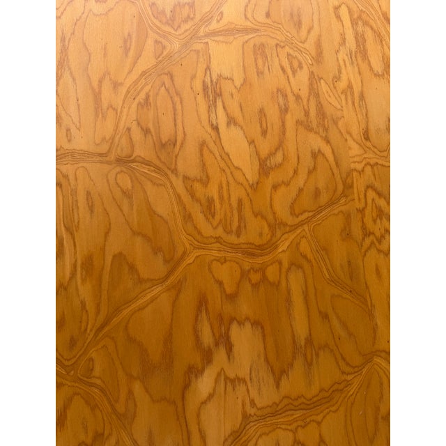 Vintage Postmodern Pedestal Burlwood Console 1980s For Sale - Image 12 of 12