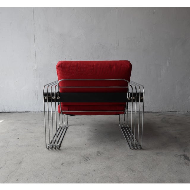 Mid-Century Modern Mid Century Chrome Rod Lounge Chair by Heinz Meier For Sale - Image 3 of 9