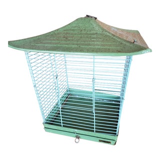 Mid 20th Century Reliance Green Asian Style Birdcage For Sale