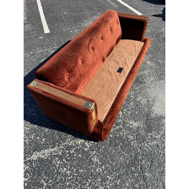 Brown Vintage 1970’s Faux Fur Sofa For Sale - Image 8 of 11