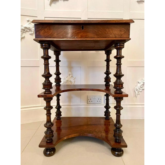Victorian Antique Freestanding Walnut Ladies Davenport, 19th Century For Sale - Image 10 of 15