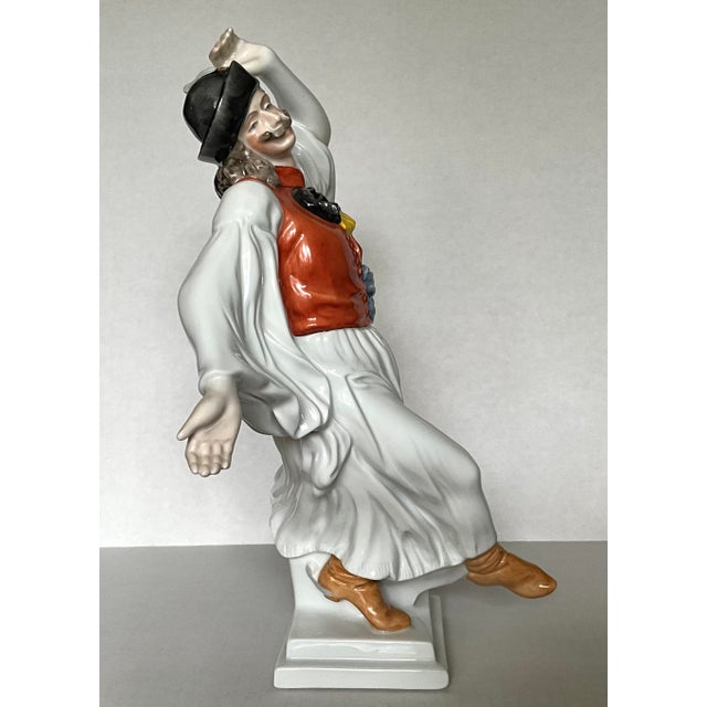 Pair of Herend Hand-Painted Hungarian Gentleman Dancer Porcelain Figurines For Sale - Image 12 of 17