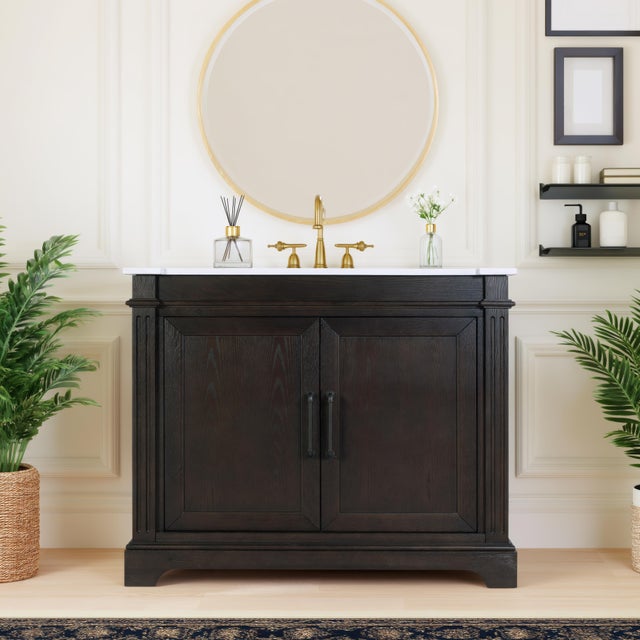 Refine your bath with the classic charm and functionality of the Butler Specialty Company Maurice Wood & Quartz Single...