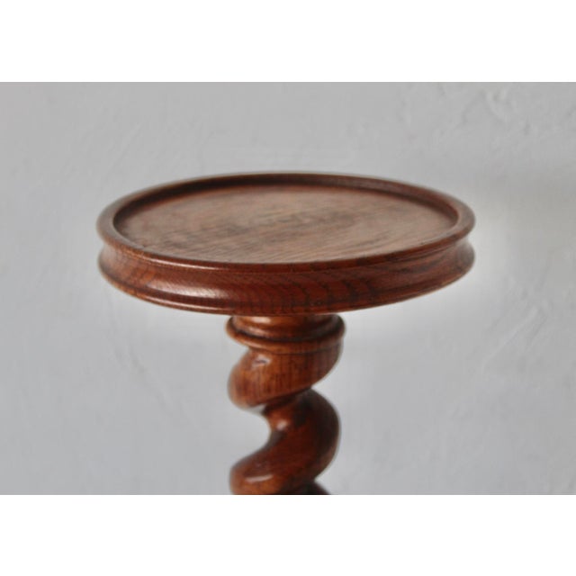 Vintage French Style Barley Twist Wood Side Table Pedestal Mid-Century For Sale - Image 4 of 18