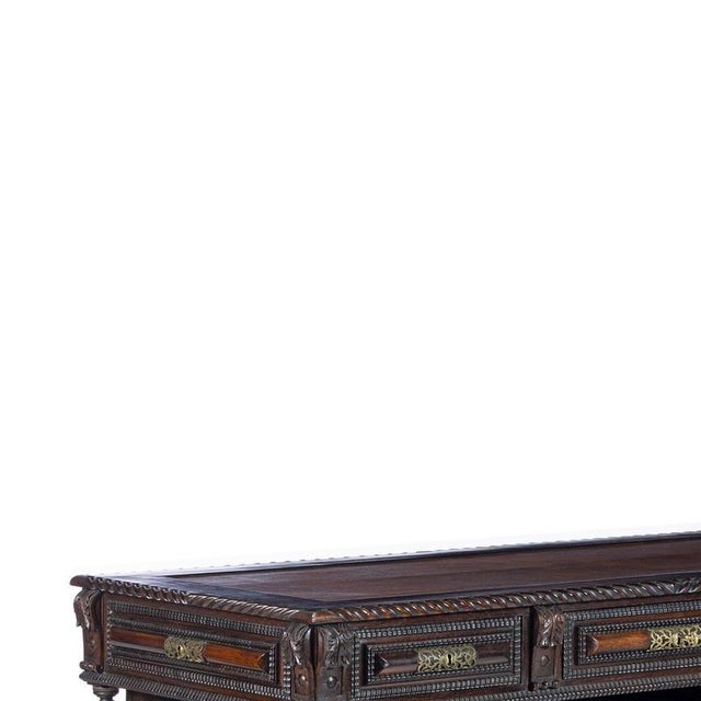 Furniture - Desk and armchair; twisted and trembling; in fine wood - 19th century. Portuguese; late 19th century; desk in...
