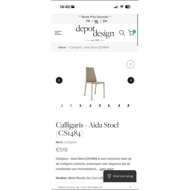 Gray Aida CS1484 Dining Chairs in Leather from Calligaris, Italy, Set of 4 For Sale - Image 8 of 10