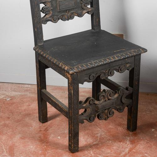 Wood Neo-Renaissance Carved Chairs, Set of 2 For Sale - Image 7 of 9