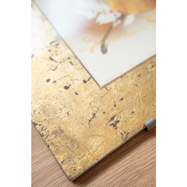 Still Lifes, 1970-1980, Watercolor and Gold Leaf, Set of 2 For Sale - Image 16 of 17