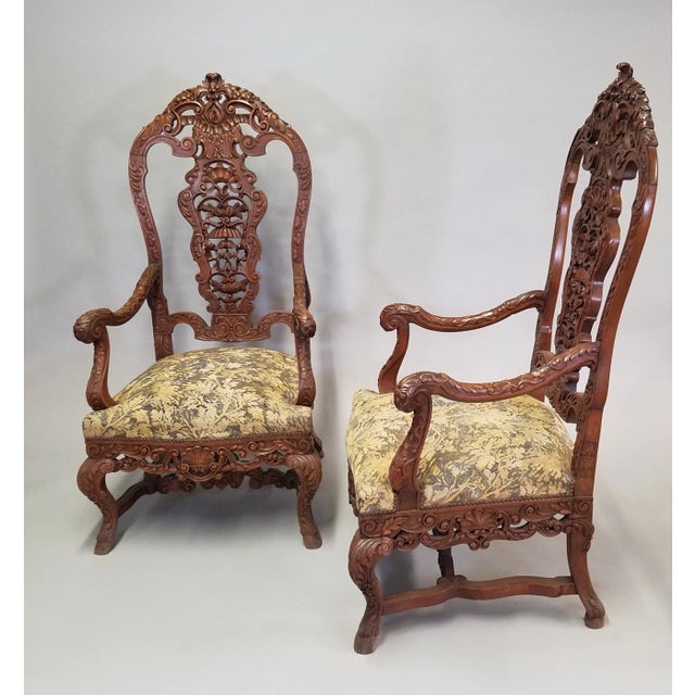 Circa 1870 Louis XV Renaissance Style Walnut Armchairs - a Pair For Sale - Image 9 of 9