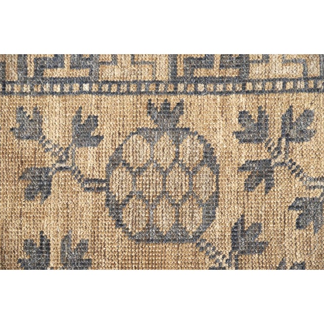 Gold 10x14 Afghan Hand-Knotted Samarkand Khotan Pomegranate Wool Rug in Gold & Grey For Sale - Image 8 of 9