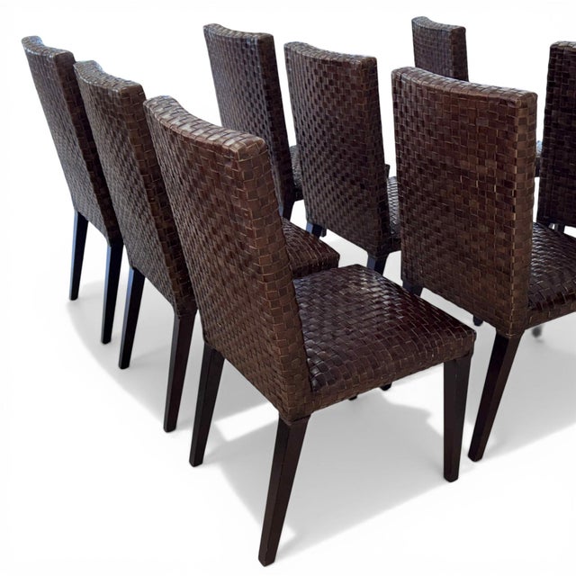 Italian Leather Dining Chairs by Stone International, Set of 8 For Sale In Miami - Image 6 of 15