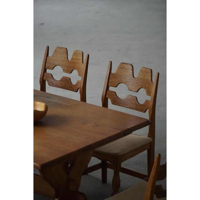 Mid-20th Century Oak Dining Table with Cross-Base, 1950s For Sale - Image 13 of 15