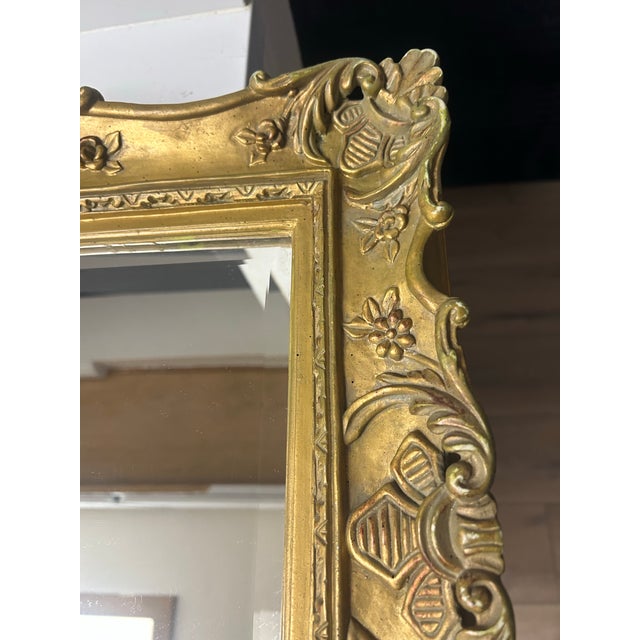 French 18th Century French Gilt and Gesso on Wood Wall Mirror For Sale - Image 3 of 3