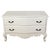 A painted French Rococo style bombe chest. Finished in a matte white, this two drawer commode showcases hand carved...