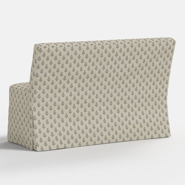 Textile Slipcover for Stoffer Home x Cloth & Company for Lindy Dining Banquette in Francie Floral Blue For Sale - Image 7 of 7