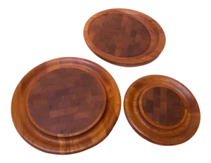 Set of Three Staved Teak Cutting Boards / Trays by Jens Quistgaard for Dansk