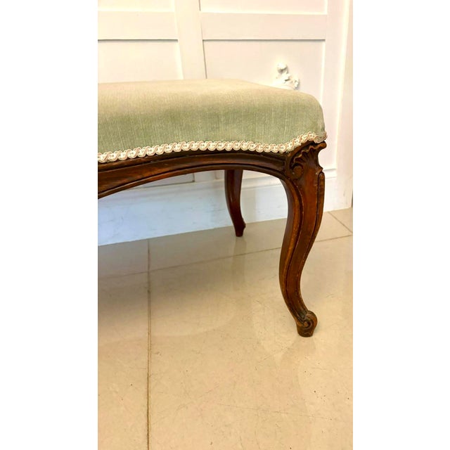 Large Antique Victorian Carved Walnut Stool, 1860s For Sale - Image 3 of 8