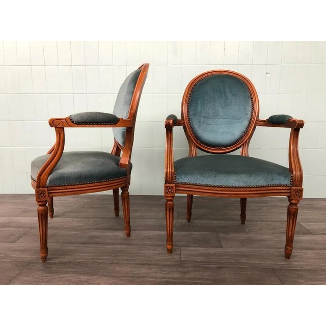 Set of Louis XVI Style Armchairs, 1920s For Sale - Image 9 of 13