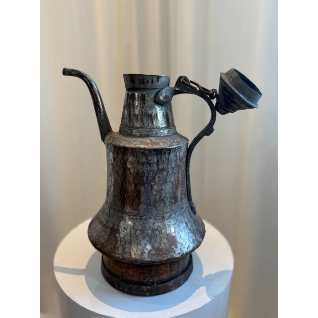 Metal Antique Hand-Hammered Middle Eastern Dallah Coffee Pot For Sale - Image 7 of 7