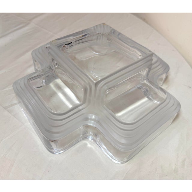 Large Daum Art Deco Clear and Frosted Crystal Centerpiece Bowl Sculpture MCM For Sale - Image 17 of 17