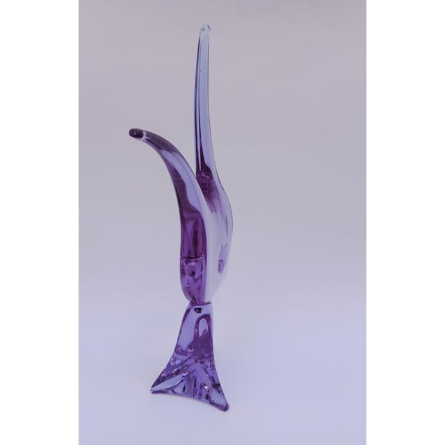 Mauve Large Murano Glass Fish Sculpture by Licio Zanetti, 1990s For Sale - Image 8 of 12