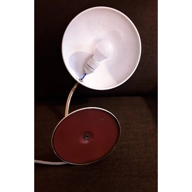 Metal Art Deco Adjustable Cream Metal and Brass Table Lamp, 1930s For Sale - Image 7 of 8