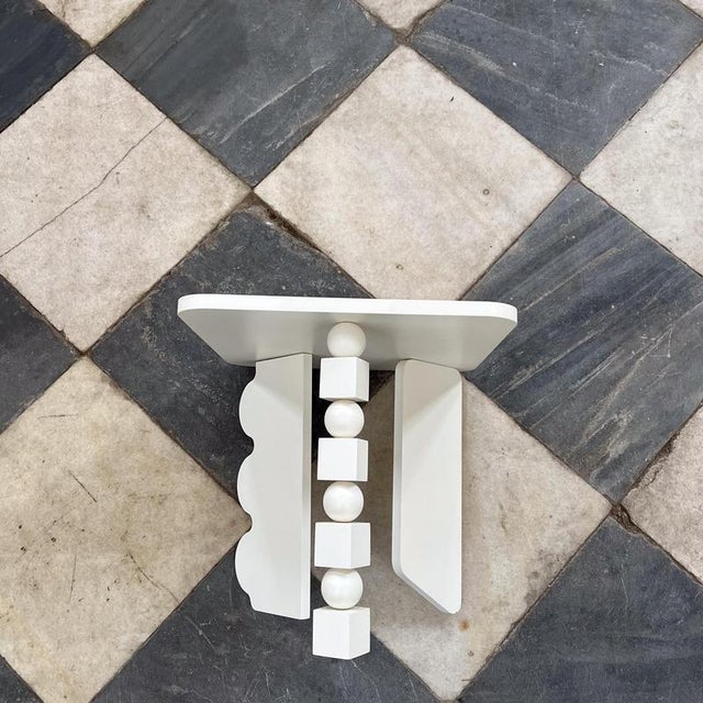 Contemporary Subtle Ecru Puzzle Side Table by Majbele For Sale - Image 3 of 7