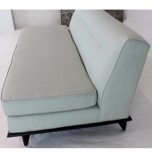 Wood New Upholstery John Widdicomb Mid-Century Modern Loveseat Couch For Sale - Image 7 of 9