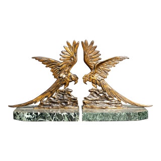 Brass Toucan Book Ends - A Pair For Sale