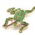 1980s 14k Yellow Gold Diamond & Emerald Frog Pin For Sale - Image 9 of 13