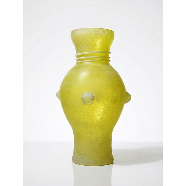 Murano Scavo Yellow Baluster Vase from Seguso Vetri Darte, 1960 For Sale - Image 11 of 11