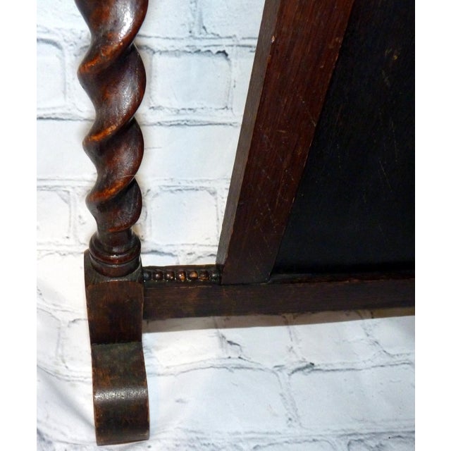 Early 20th Century English Georgian Revival Mahogany Barley Twist Fireplace Screen For Sale In Los Angeles - Image 6 of 6