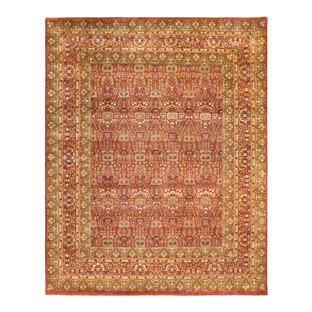 Mogul Collection Hand-Knotted Area Rug - Orange 8' 3" x 10' 4" For Sale