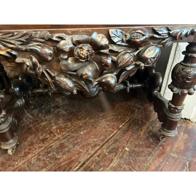 Mid 19th Century Pair Antique Baroque Walnut Italian Armchairs Carved Andrea Brustolon Style For Sale - Image 5 of 10