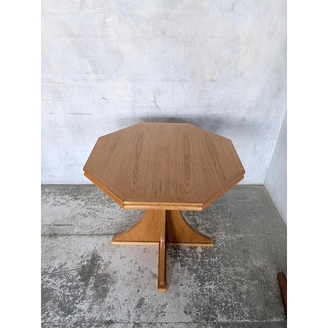 Brown Arts & Crafts Octagonal Oak Coffee Table For Sale - Image 8 of 10