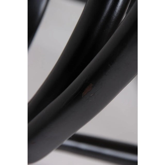 Rocking Chair in Black Lacquered Wood and French Wicker in the style of Thonet, 1970s For Sale - Image 11 of 13