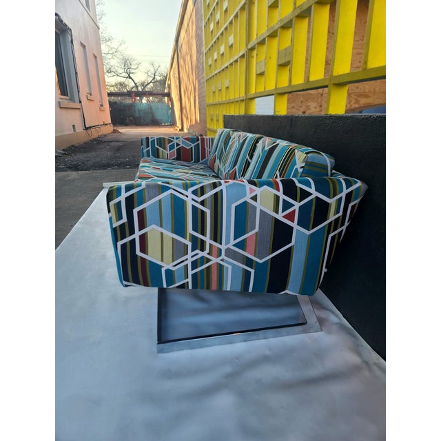 Milo Baughman Thayer Coggin Cantilever Chrome Sofa For Sale - Image 12 of 17