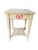Vintage European Style Hand-Painted Side Table – Italian-Style Cream Finish With Red Bow Motif – Distressed Country Accent For Sale In Miami - Image 6 of 9