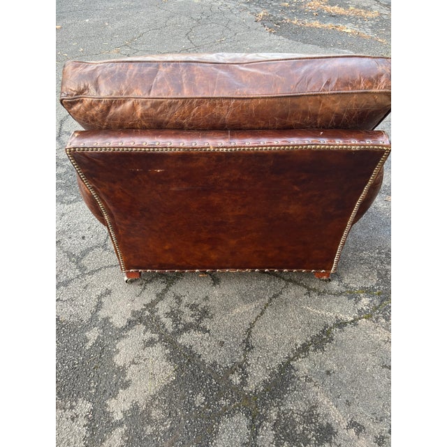 1990s Vintage English Leather Club Chairs - Set of 2 For Sale - Image 5 of 9