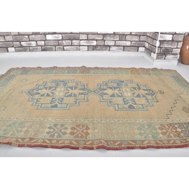 Turkish 1950s Faded Oushak, Weathered Earth Tone Heritage Floor Art For Sale - Image 3 of 10