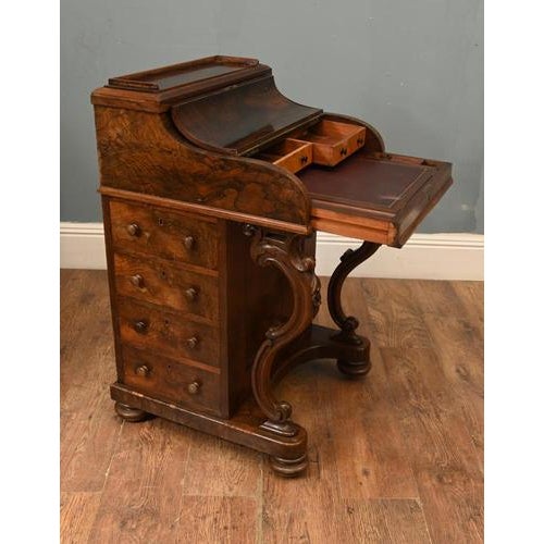 Wood Antique Victorian Walnut Davenport Desk, 1860s For Sale - Image 7 of 9